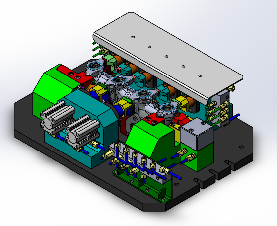 法兰工件气动夹具工装3D图纸 x_t格式